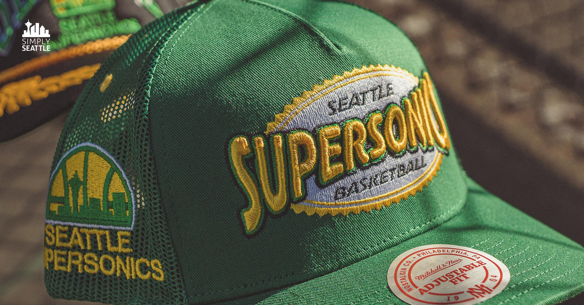 Seattle SuperSonics Mitchell & Ness Hardwood Classics In Your Face  Deadstock Snapback Hat - White