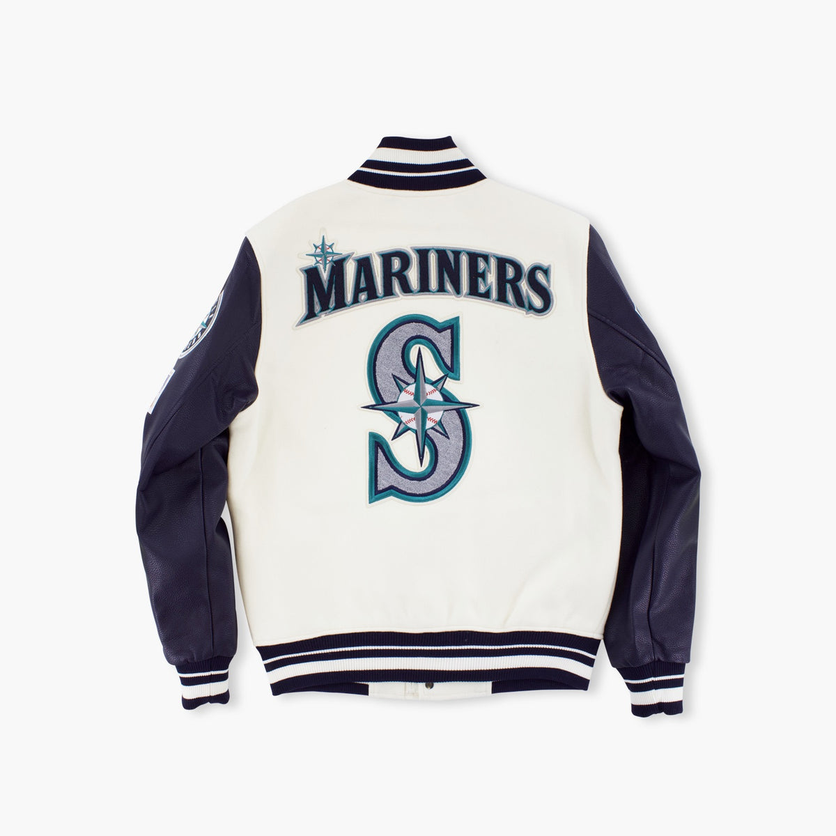 Seattle Mariners Off White Varsity Jacket, Medium