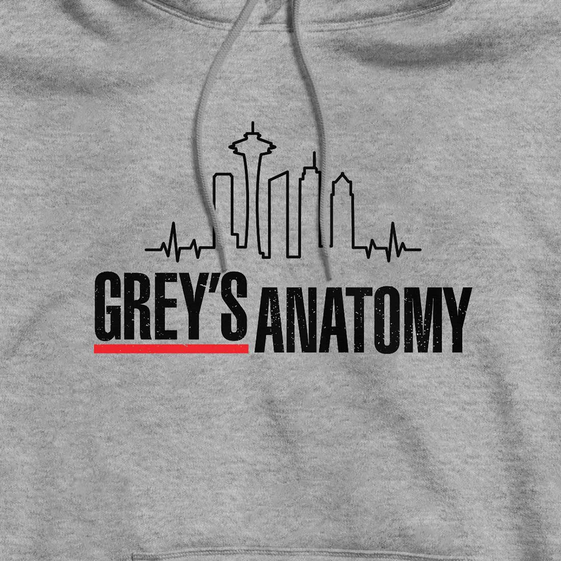 Heather Grey Anatomy Simply Seattle Skyline Grey\'s – Hoodie