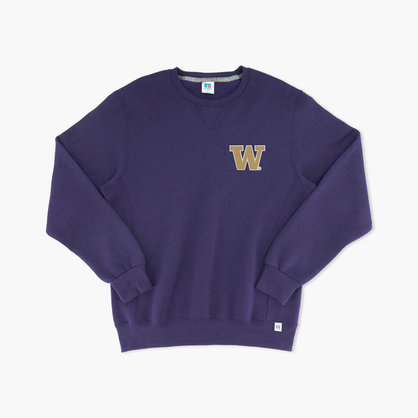 Washington Huskies Purple "W" Logo Patch Crewneck