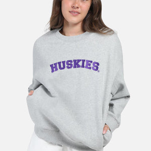 Washington Huskies Heather Grey Offside Crewneck