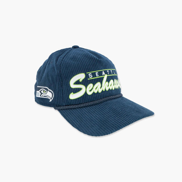 Seattle Seahawks Navy Script Corduroy Hitch Snapback