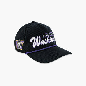 Washington Huskies Vintage Script Dubs Up Corduroy Hitch Snapback