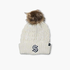 Seattle Kraken Womens Knit Meeko White Beanie