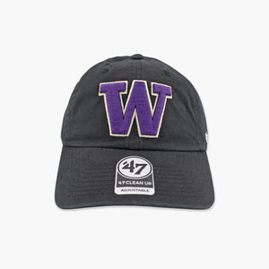 Washington Huskies Black Primary Logo Clean Up Adjustable Hat