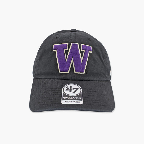 Washington Huskies Black Primary Logo Clean Up Adjustable Hat