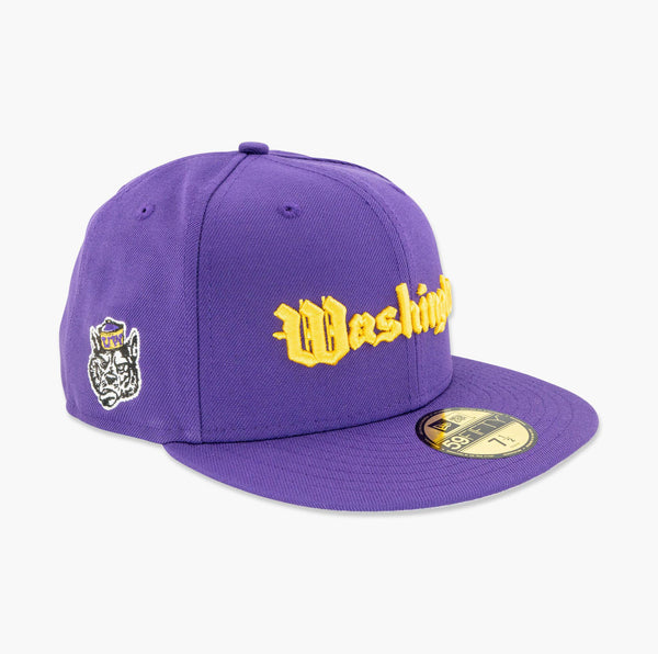 Washington Huskies Gold Vintage Script Fitted Hat