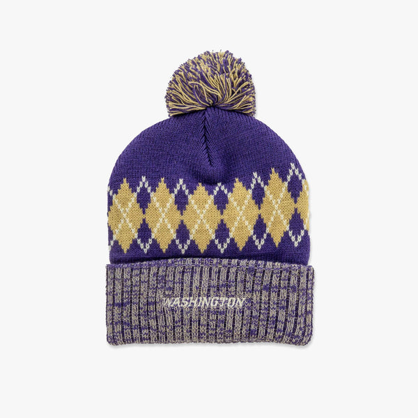 Washington Huskies Blur Cuff Pom Beanie