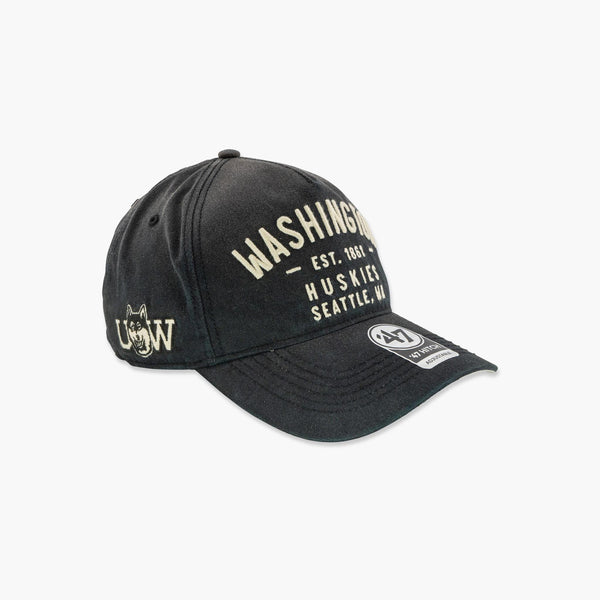 Washington Huskies Vintage Black Dusted Laramie Hitch Snapback