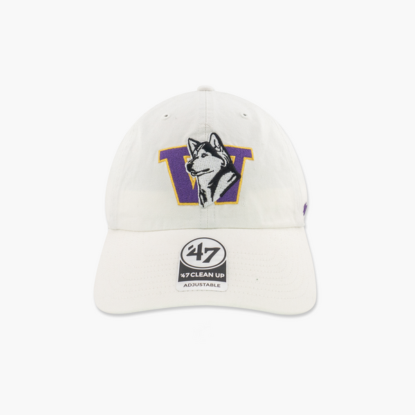 Washington Huskies Dubs Up White Clean Up Adjustable Hat