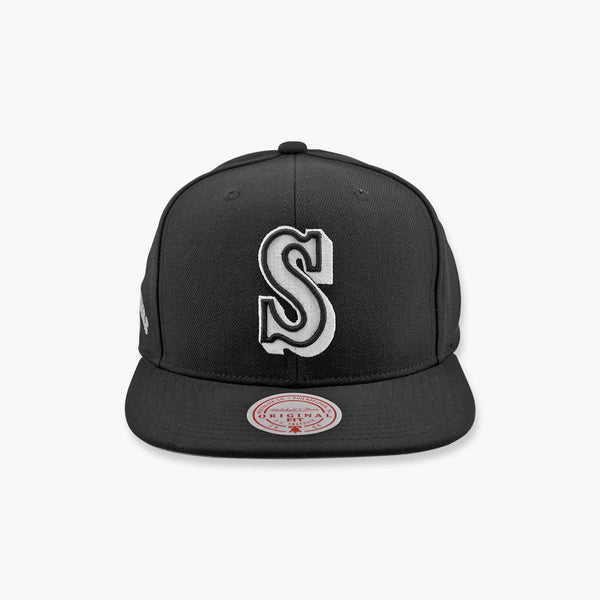 Seattle Mariners Cooperstown Black & White Snapback