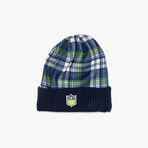 Seattle Seahawks 2024 Sideline Plaid Statement Beanie