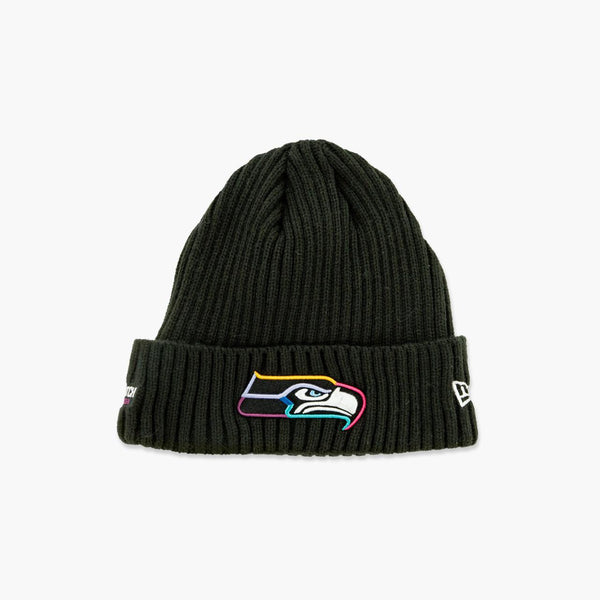 Seattle Seahawks 2024 Crucial Catch Black Knit Beanie