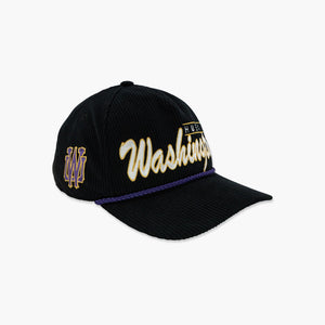 Washington Huskies Vintage Script Interlock Corduroy Hitch Snapback