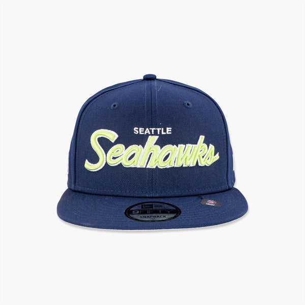 Seattle Seahawks Navy Classic Script Side Patch Snapback