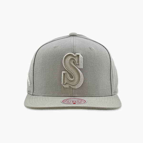 Seattle Mariners Grey & White Snapback