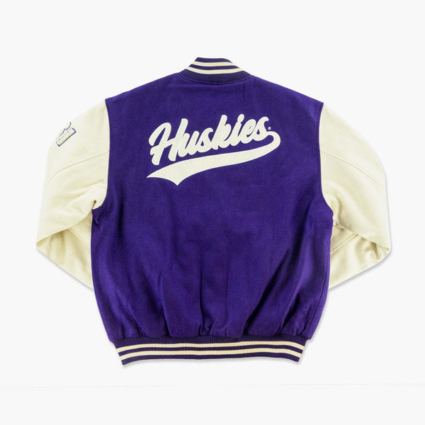 Washington Huskies Purple Melton Varsity Jacket