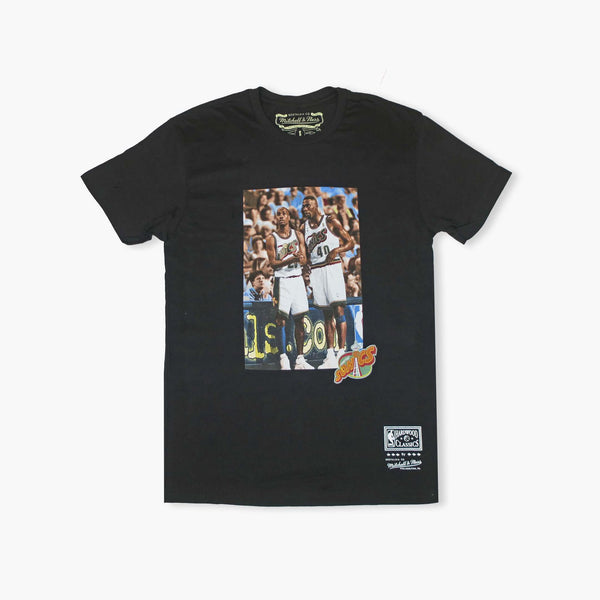 Seattle SuperSonics Kemp & Payton Photo Black T-Shirt