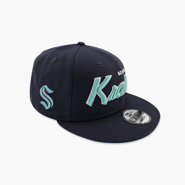 Seattle Kraken Navy Script Snapback