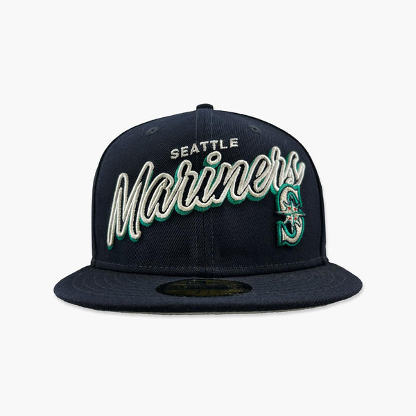 Seattle Mariners Navy Script Fitted Hat