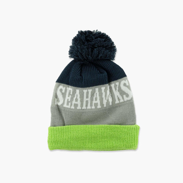 Seattle Seahawks Primary Logo Shaded Cuff Pom Beanie