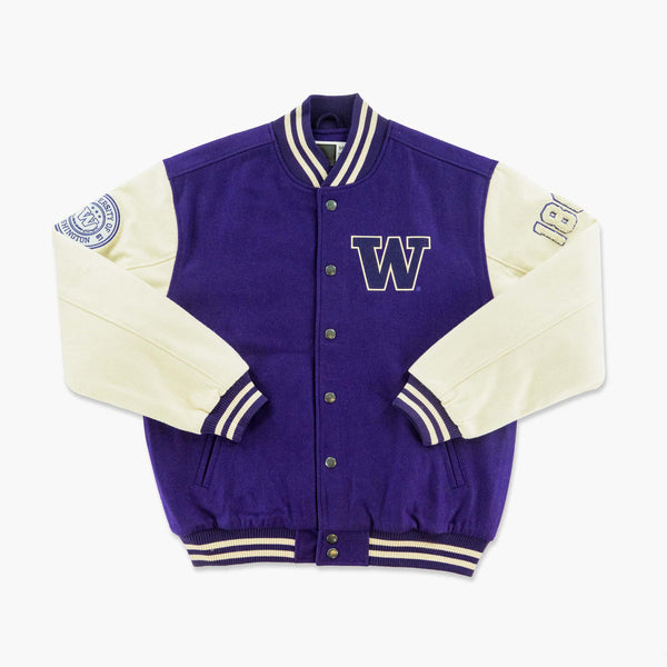 Washington Huskies Purple Melton Varsity Jacket