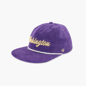 Washington Huskies Script Purple Corduroy Snapback