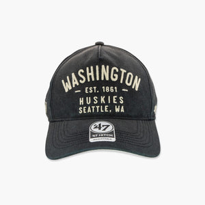 Washington Huskies Vintage Black Dusted Laramie Hitch Snapback