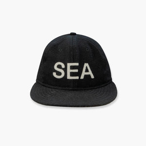 Black "SEA" Wool Strapback Hat