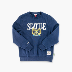 Seattle SuperSonics Collegiate Navy Embroidered Crewneck