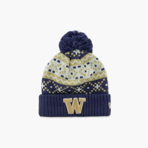 Washington Huskies Primary Logo Nostalgia Cuff Pom Beanie