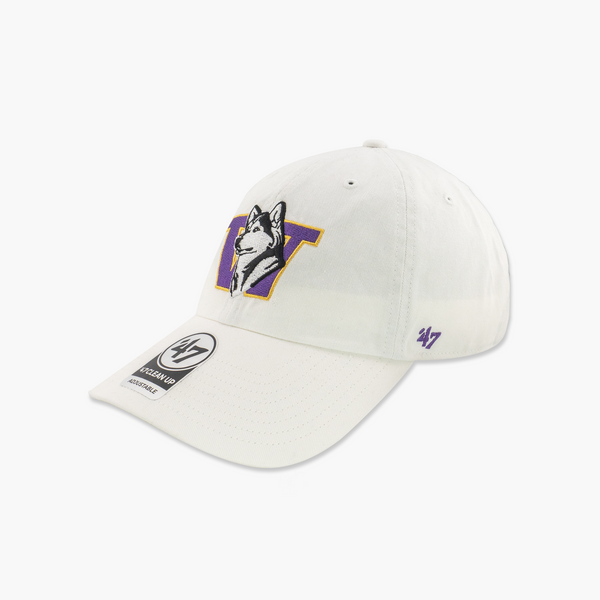 Washington Huskies Dubs Up White Clean Up Adjustable Hat