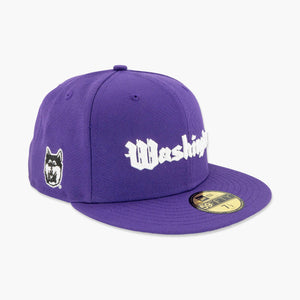 Washington Huskies White Vintage Script Fitted Hat