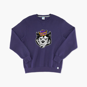 Washington Huskies Sailor Dawg Purple Crewneck