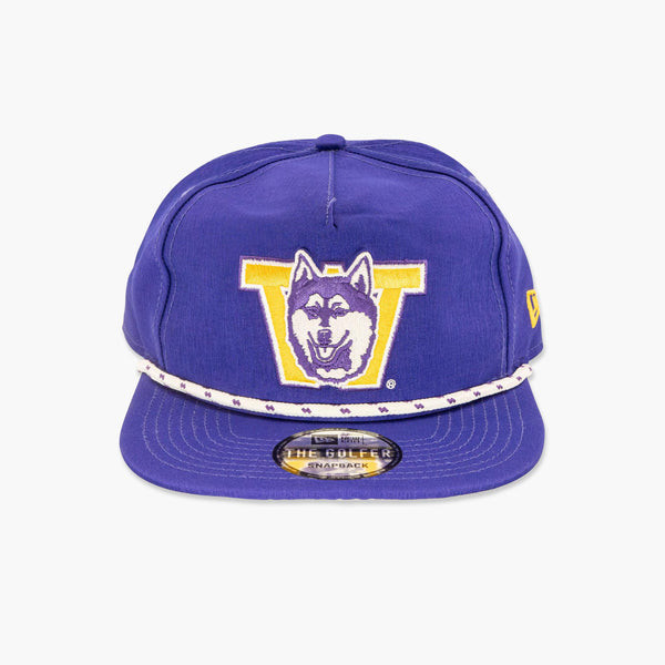 Washington Huskies Classic Throwback Nylon Purple "Golfer" Snapback