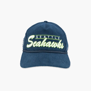 Seattle Seahawks Navy Script Corduroy Hitch Snapback