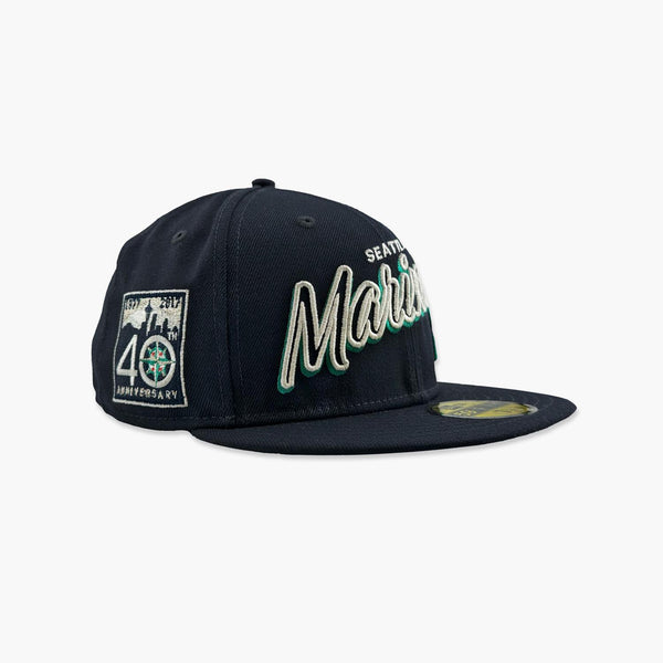 Seattle Mariners Navy Script Fitted Hat