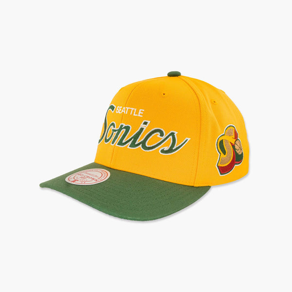 Seattle SuperSonics Specialty Script Yellow Pro Crown Snapback