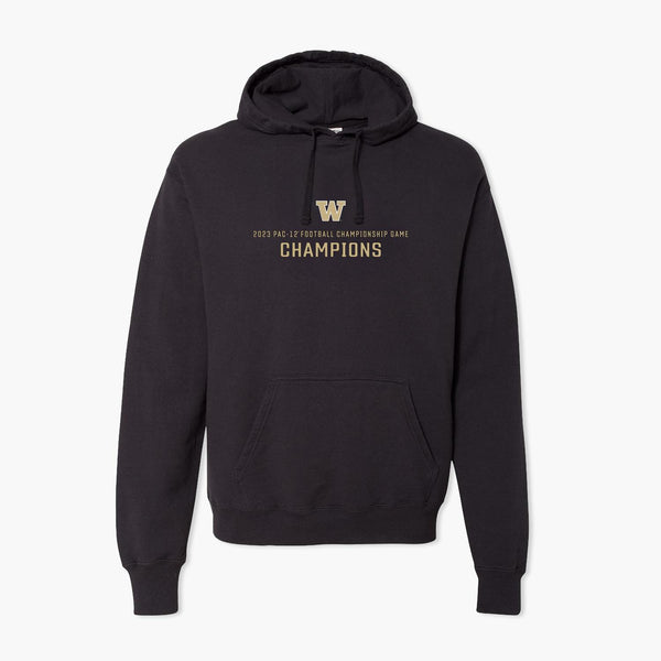 Washington Huskies 2023 Pac-12 Champions Black Embroidered Hoodie