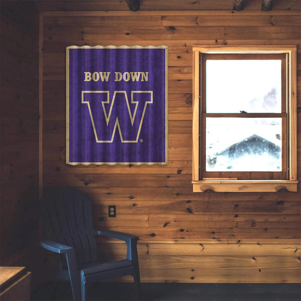 Washington Huskies Bow Down Corrugated Metal Sign