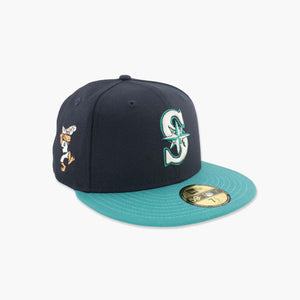 Seattle Mariners Mariner Moose Side Patch Fitted Hat