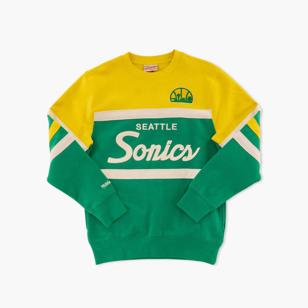 Seattle SuperSonics Yellow Head Coach Crewneck