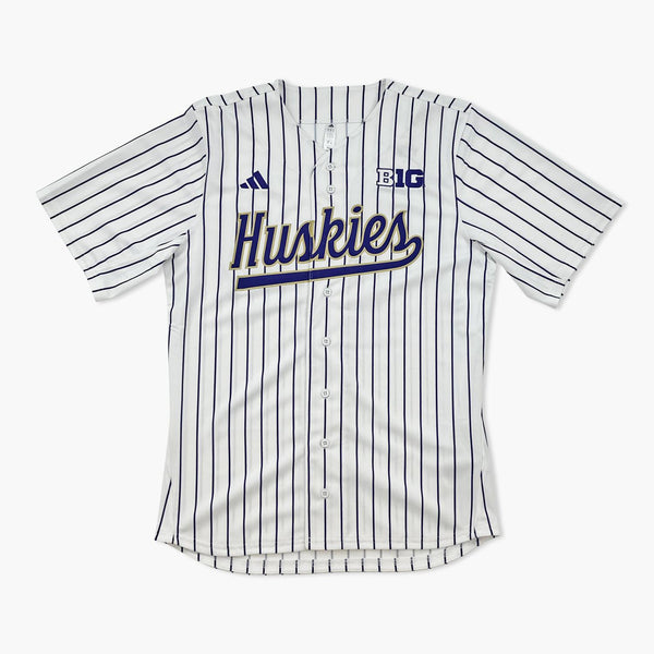 Washington Huskies White Pinstripe Baseball Jersey