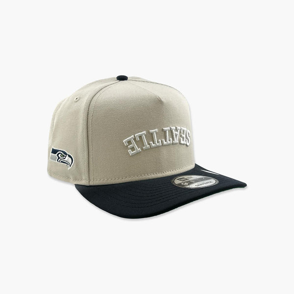 Seattle Seahawks Upside Down Cream/Navy A-Frame Snapback