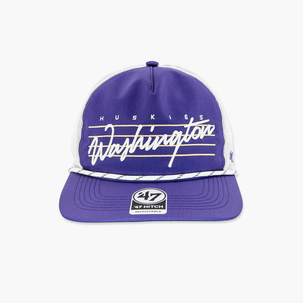 Washington Huskies Purple Downburst Mesh Hitch Snapback