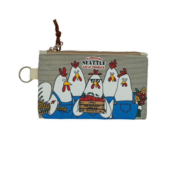 Chalo Seattle Chicken Farmers Black Stripes Mini Pouch