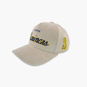 Seattle Mariners Off White Corduroy Pro Crown Snapback