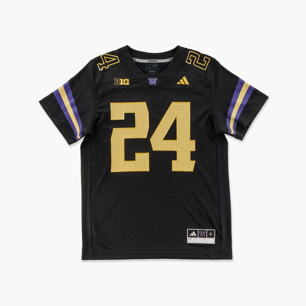 Washington Huskies Adidas Black & Gold Premier Football Jersey