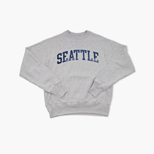 Seattle Silver Grey Reverse Weave Crewneck