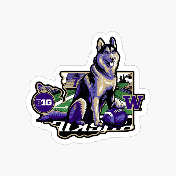 Washington Huskies Big Ten Touchdown Dawg Sticker